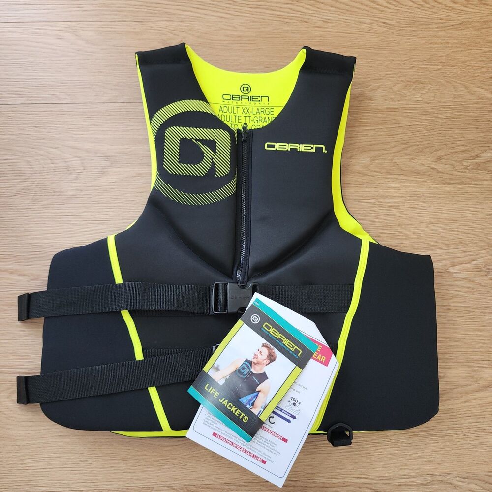 O'Brien Men's Traditional Neoprene USCGA Life Jacket Neon Yellow XXL